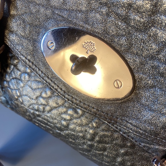 Mulberry Metallic Rose Gold Leather Alexa Satchel Crossbody Bag - Picture 14 of 16